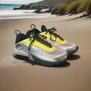 Nike Air Max 2090 CT1091-100 Speed Yellow Aqua Men's Sneakers Size 6.5